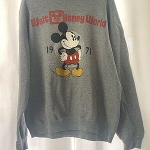 Disney Charcoal Mickey Mouse Crewneck Sweater